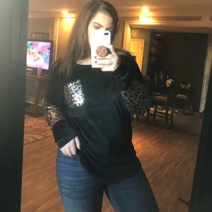 Cheetah Sequin Sweater